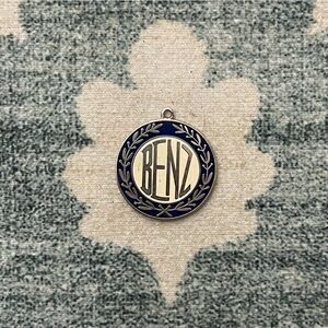 MERCEDES BENZ Blue/White Enamel/Metal Pendant for keychain